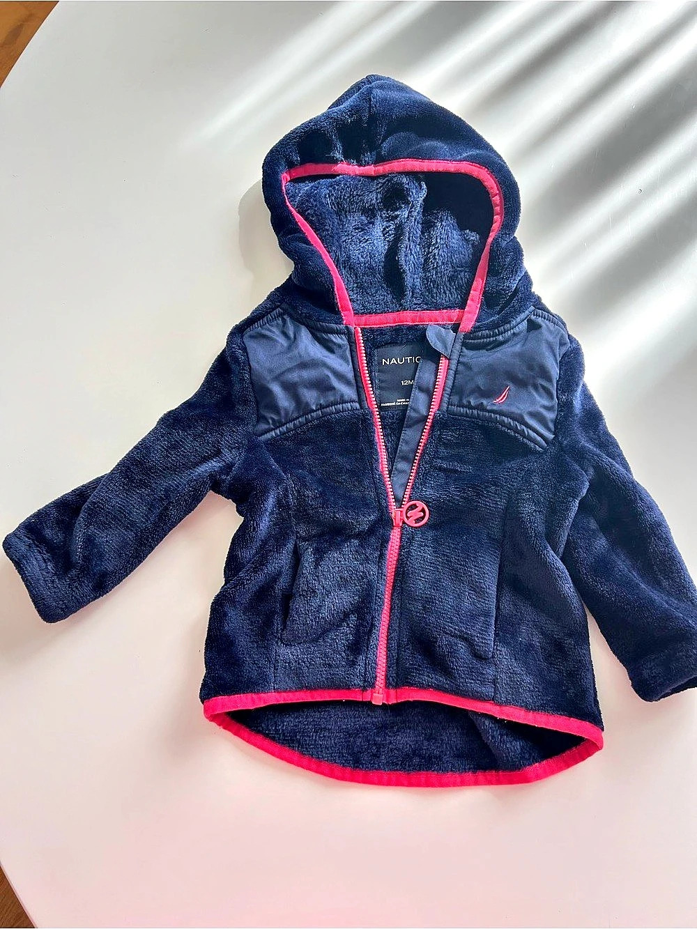 Nautica Girls Faux Fur Sherpa Fleece Full Zip Hooded Jacket Hooded Jacket Black